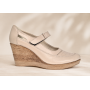 Marimea 37 Pantofi dama cu platforma din piele naturala Bej P9154BEJ